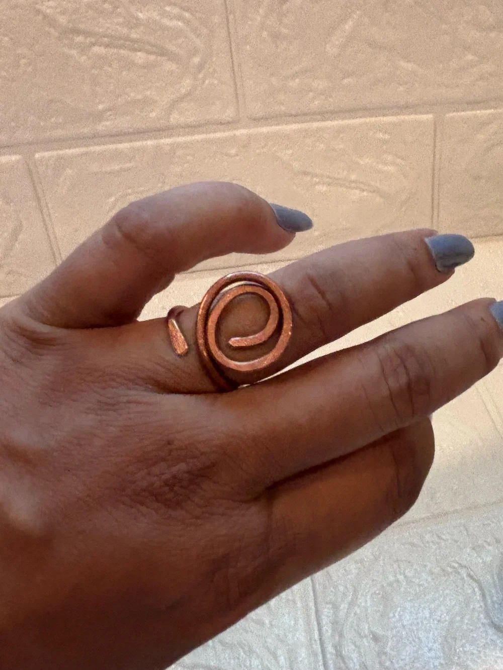 #R56 Copper Spiral Ring Sz 7